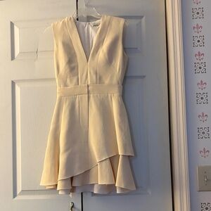 Victoria Beckham Cream Layered Mini Dress